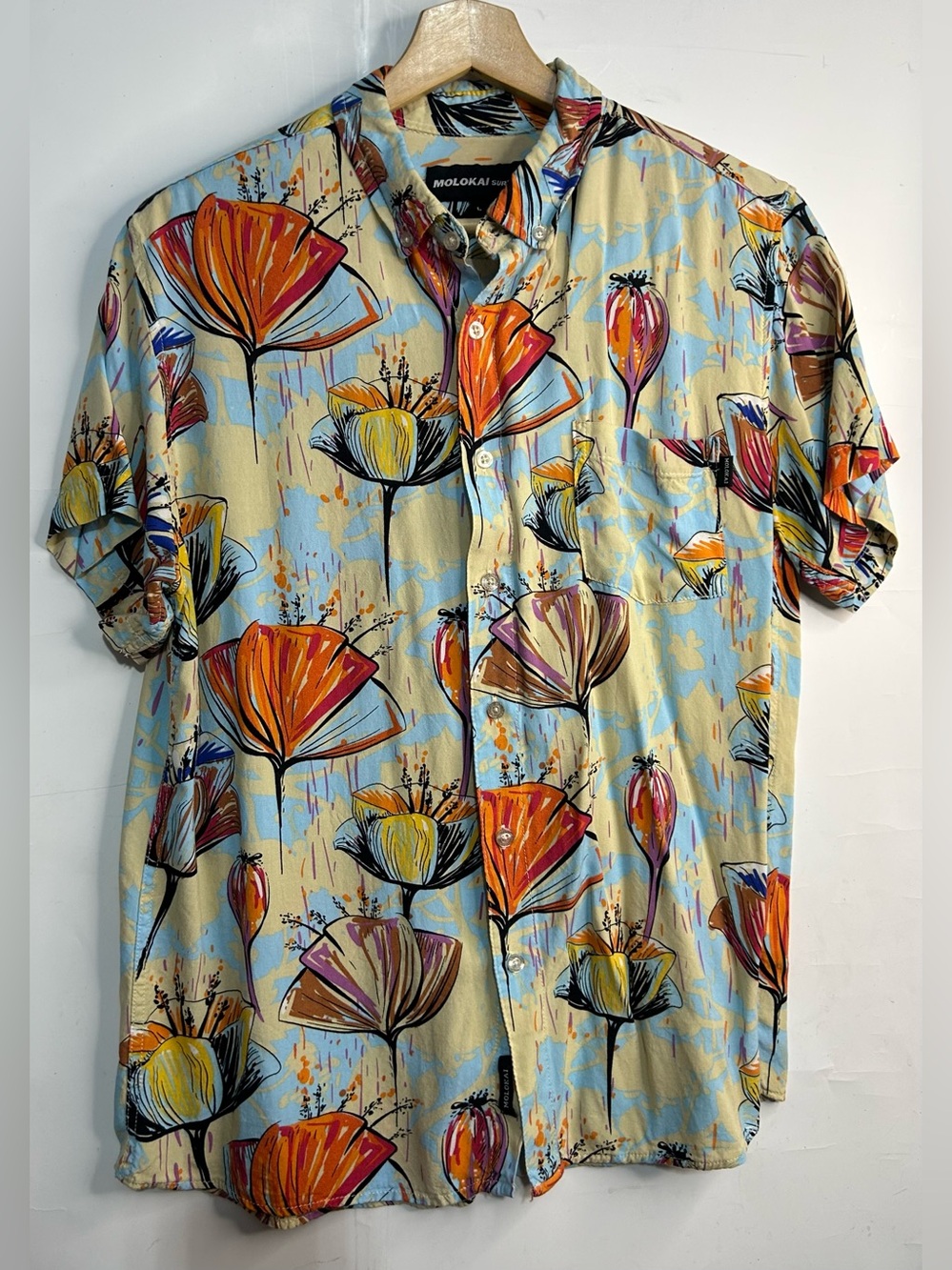 5 for $25🔥Molokai Blooming Tulips Button Down Shirt Large